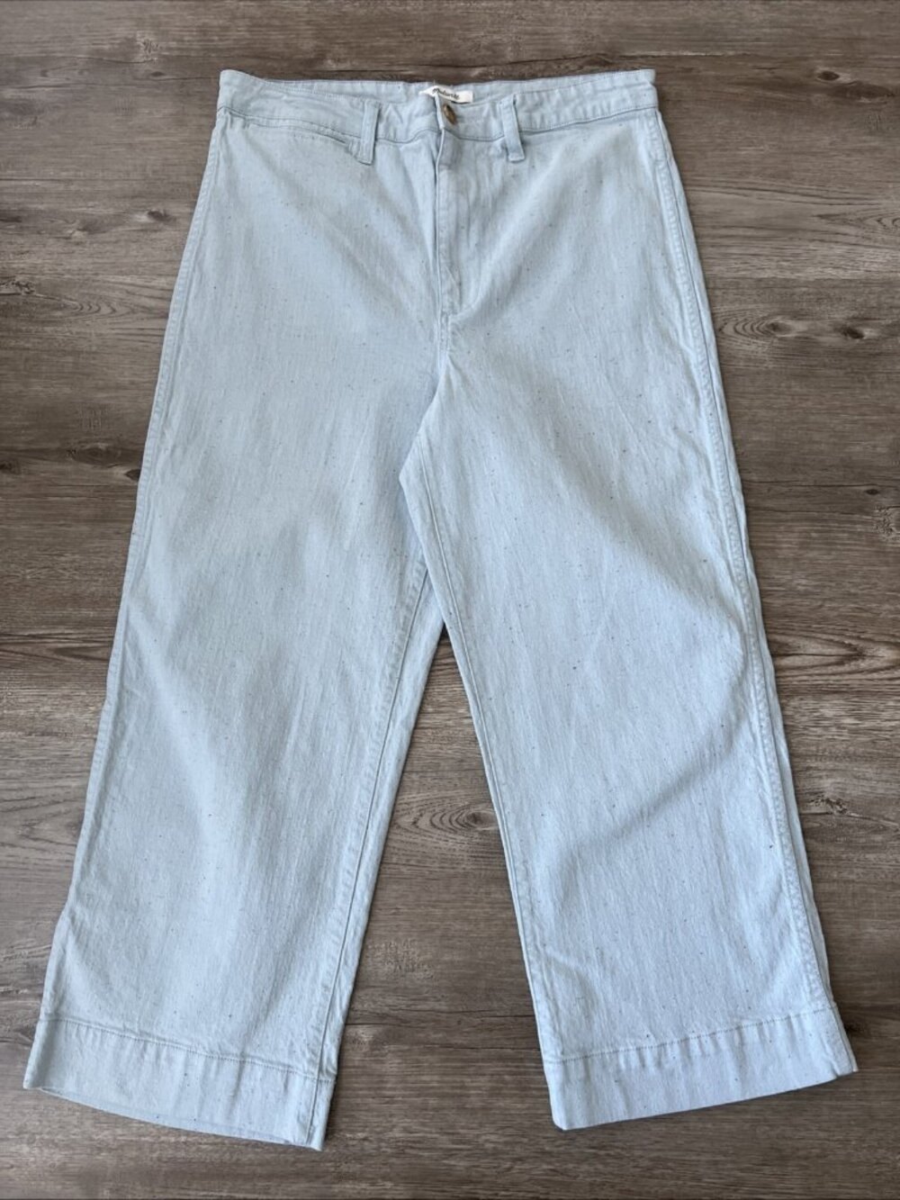 Madewell Emmett Wide Leg Crop Pants Womens 31 Blue Speckle